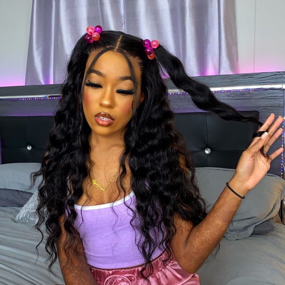 24”  13x4 loose deep wave lace frontal human hair wig - Picture 3 of 5